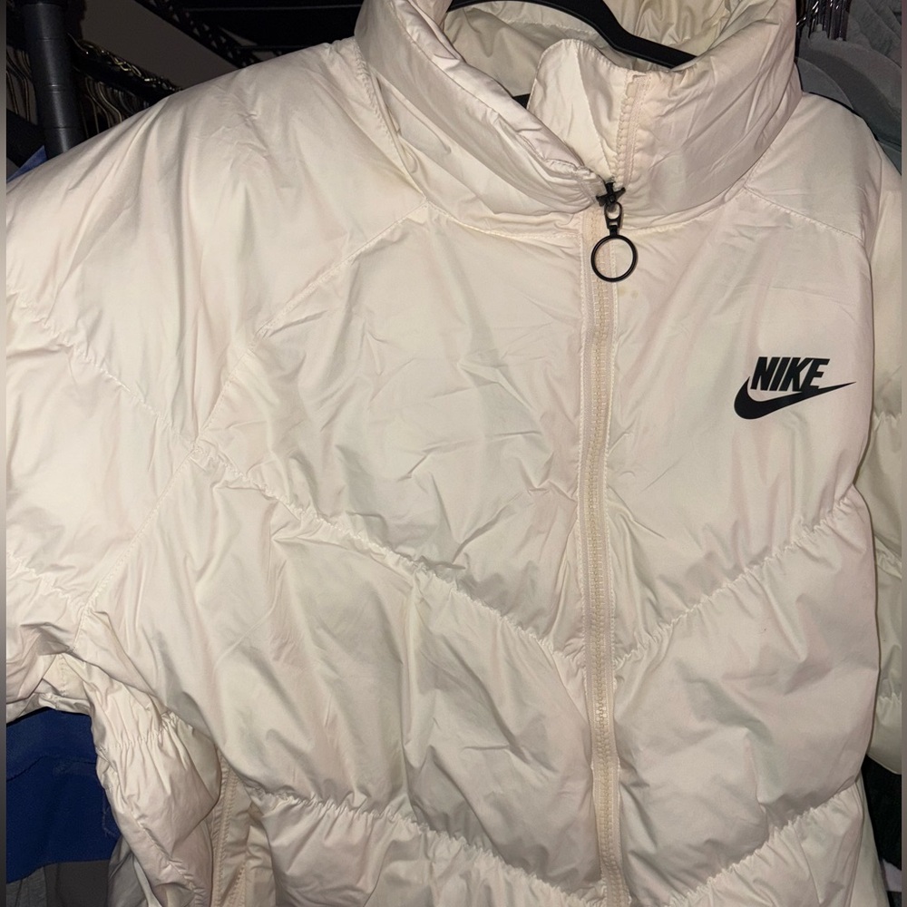 White Nike Puffer coat